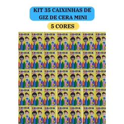 35 cx Mini Giz de Cera 5 Cores P/ Kit Festa Lembrancinha Artesanato Infantil