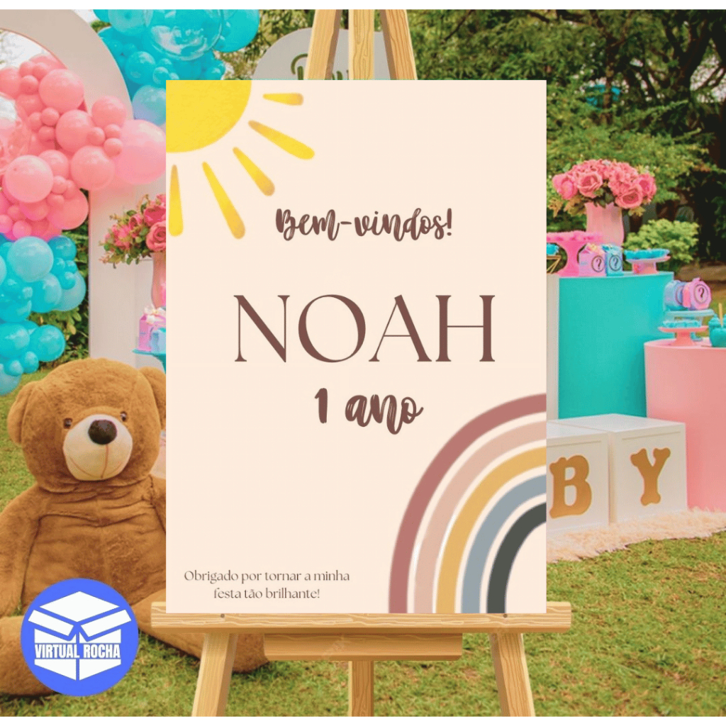 Quadro Decorativo Aniversário Recepção Bem Vindos Infantil