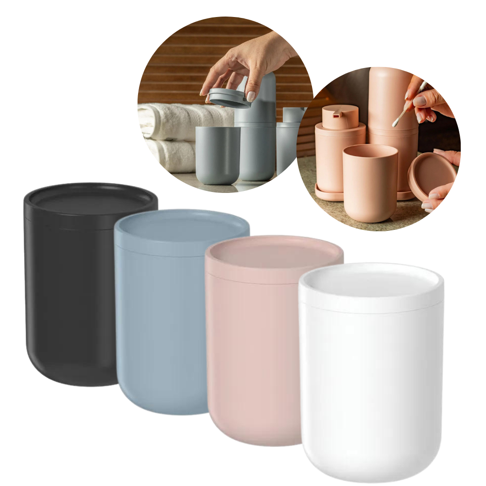 Porta Algodão e Cotonete Bold Ou com Tampa Banheiro Lavabo Decoração Elegante Minimalista em Oferta na Shopee