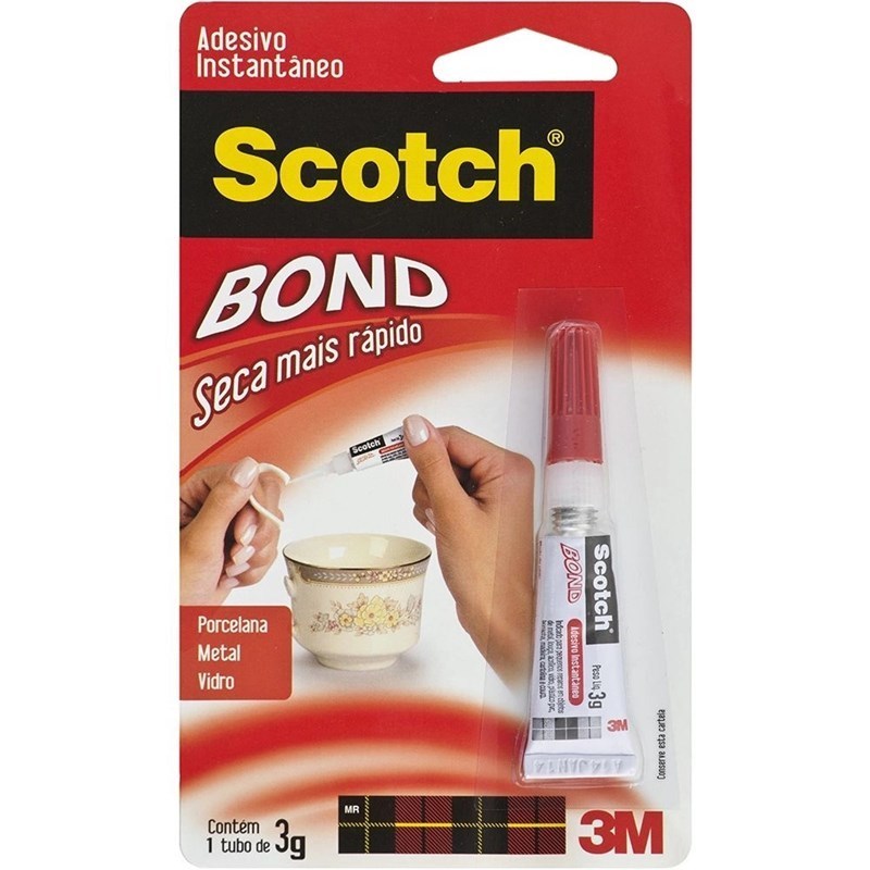 Super bond tek bond Cola adesiva Instantânea 3M Scotch Bond original - Kit com 2 unidades