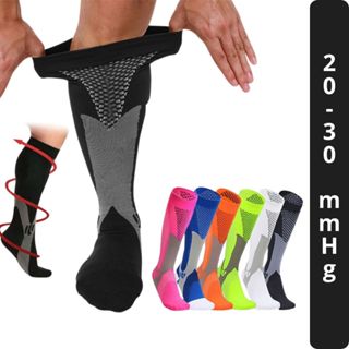 Meia de compressão 20-30 mmhg para circulação corrida futebol anti fadiga tamanho único do 36 ao 40 em Oferta na Shopee