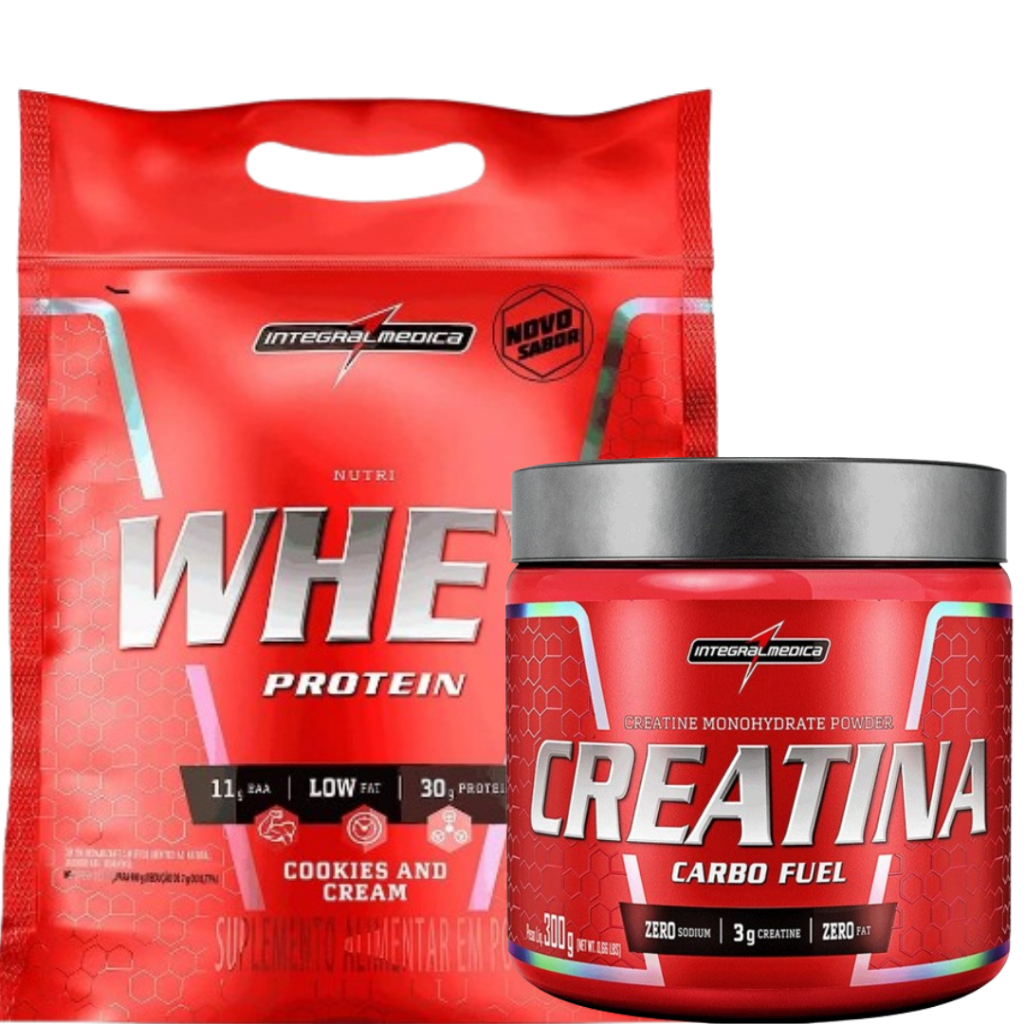 Kit Nutri Whey 900g + Creatina Carbofuel 300g Integralmedica