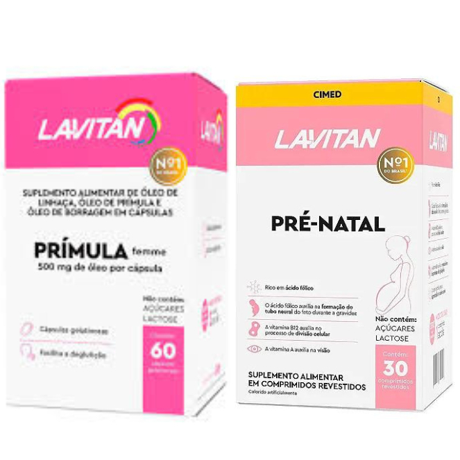 kit Lavitan Pré Natal Mult Com 30 Comprimidos+ Lavitan Prímula Femme 60 Cápsulas Gelatinosas