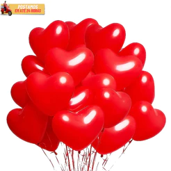 25 Unidades Balão Bexiga Coração Vermelho 6 Polegadas Balão Latex Dia Dos Namorados Decoração