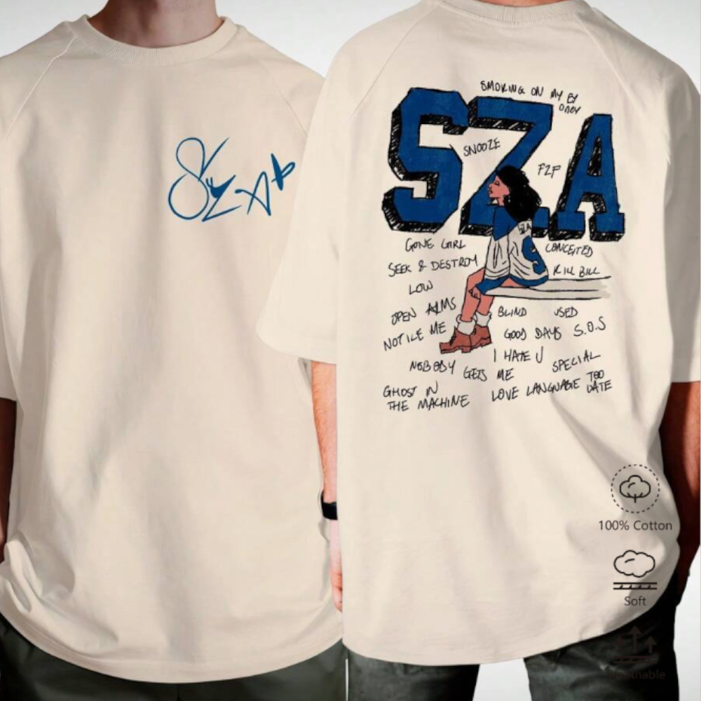 Camiseta SZA Estilo Streetwear Off White Ou Preto Envio Imediato Lançamento Camisa Unissex em Oferta na Shopee