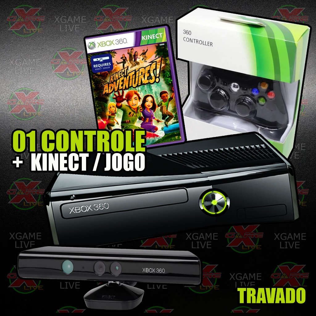 XBOX 360 - Com KINECT + JOGO original By XGAMELIVE