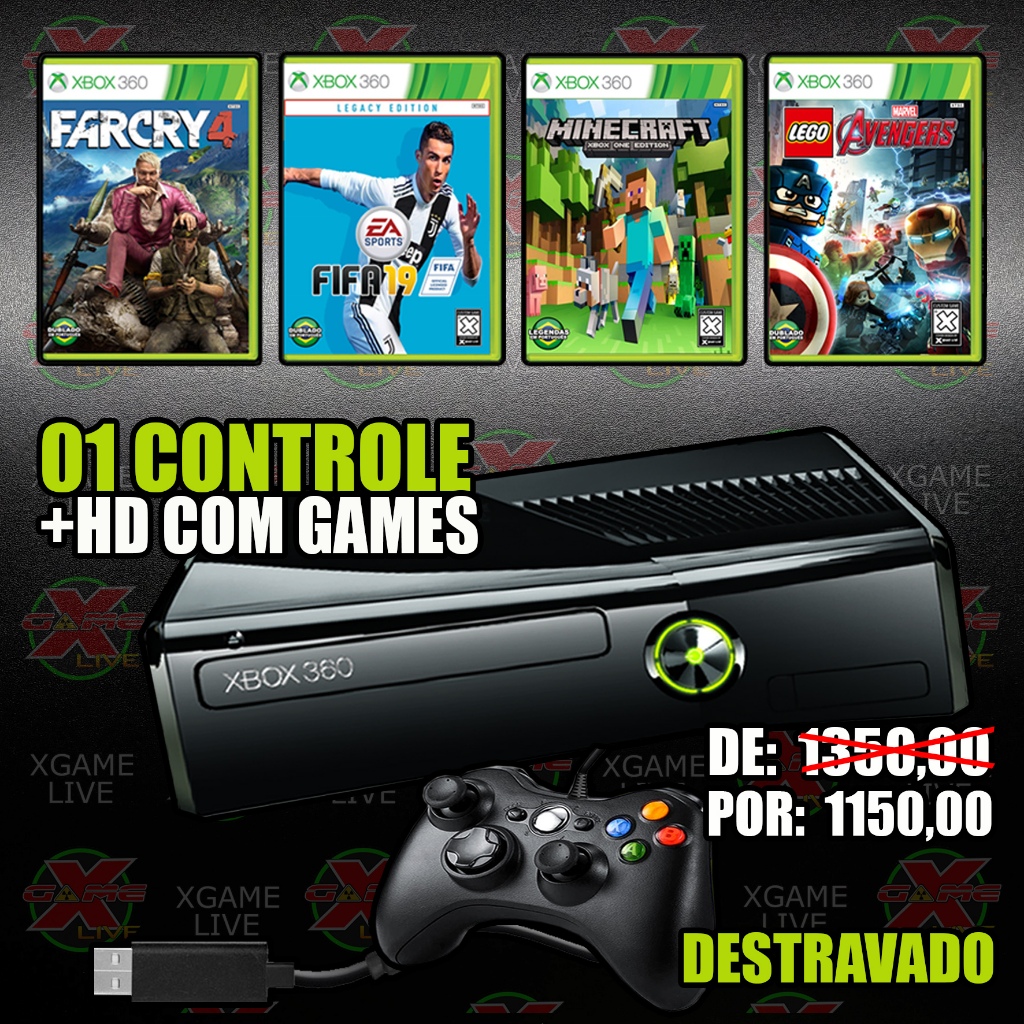 XBOX 360 Com 25 Games no HD RGH 3.0 / Aurora By XGAMELIVE