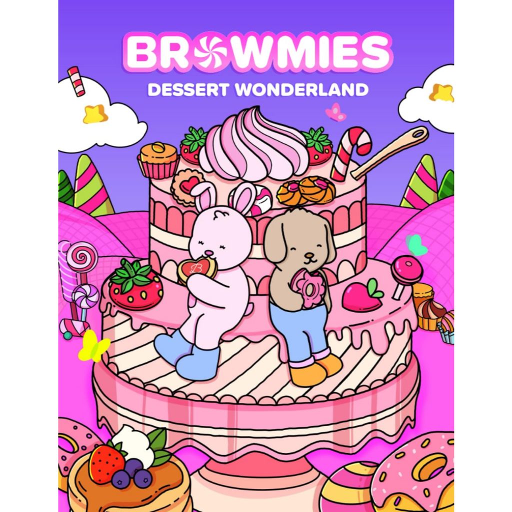 Kit 33 Desenhos Para Pintar E Colorir Ilustrações do livro Browmies Dessert Wonderland - Folha A4 Inteira! 1 Por Folha!