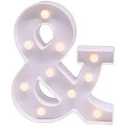 Luminária Decorativa Led Letra & (e Comercial) Branca 22cm Branco Luz Branco Quente
