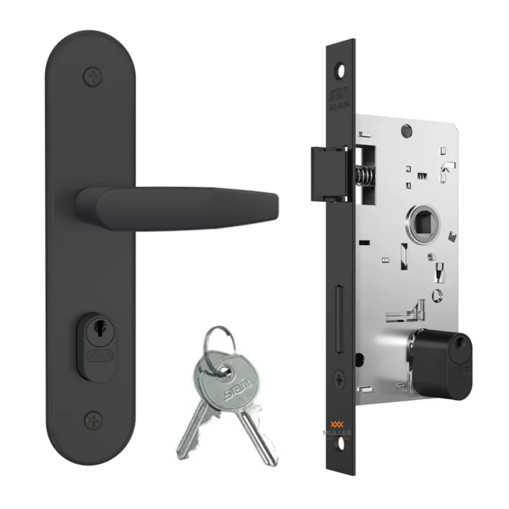 Fechadura para Porta Interna Externa 804/33 Preto Fosco Stam c/ 2 Chaves