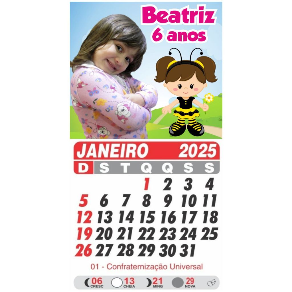 120 Mini Calendários Personalizados! Todos Os Temas!