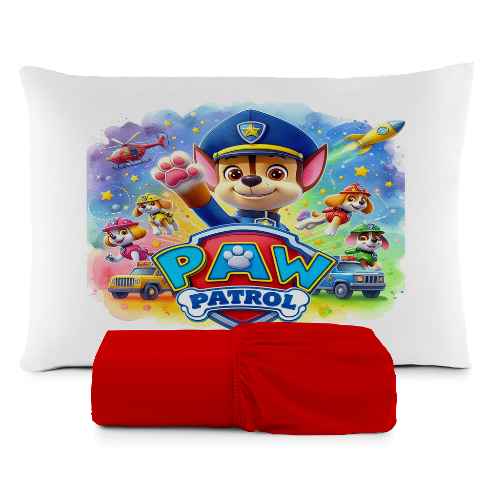 JOGO DE LENÇOL SOLTEIRO INFANTIL PATRULHA CANINA, CHANSE FRONHA TRAVESSEIRO, LENÇOL DE ELASTICO em Oferta na Shopee