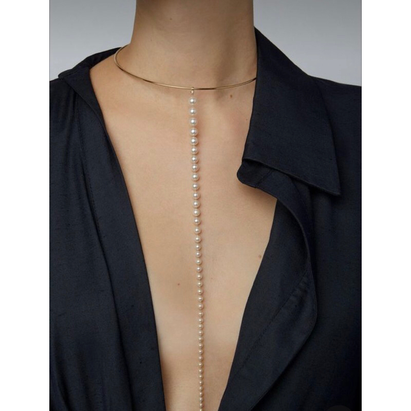 choker cordão pérolas ( choker prata)