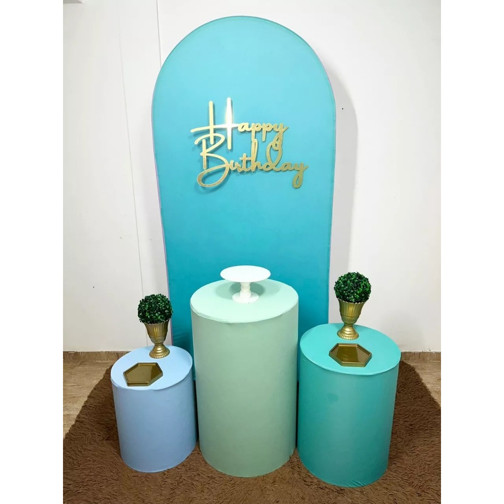 capa painel romano 2 em 1 frente e verso + trio capas cilindros festa p,m,g