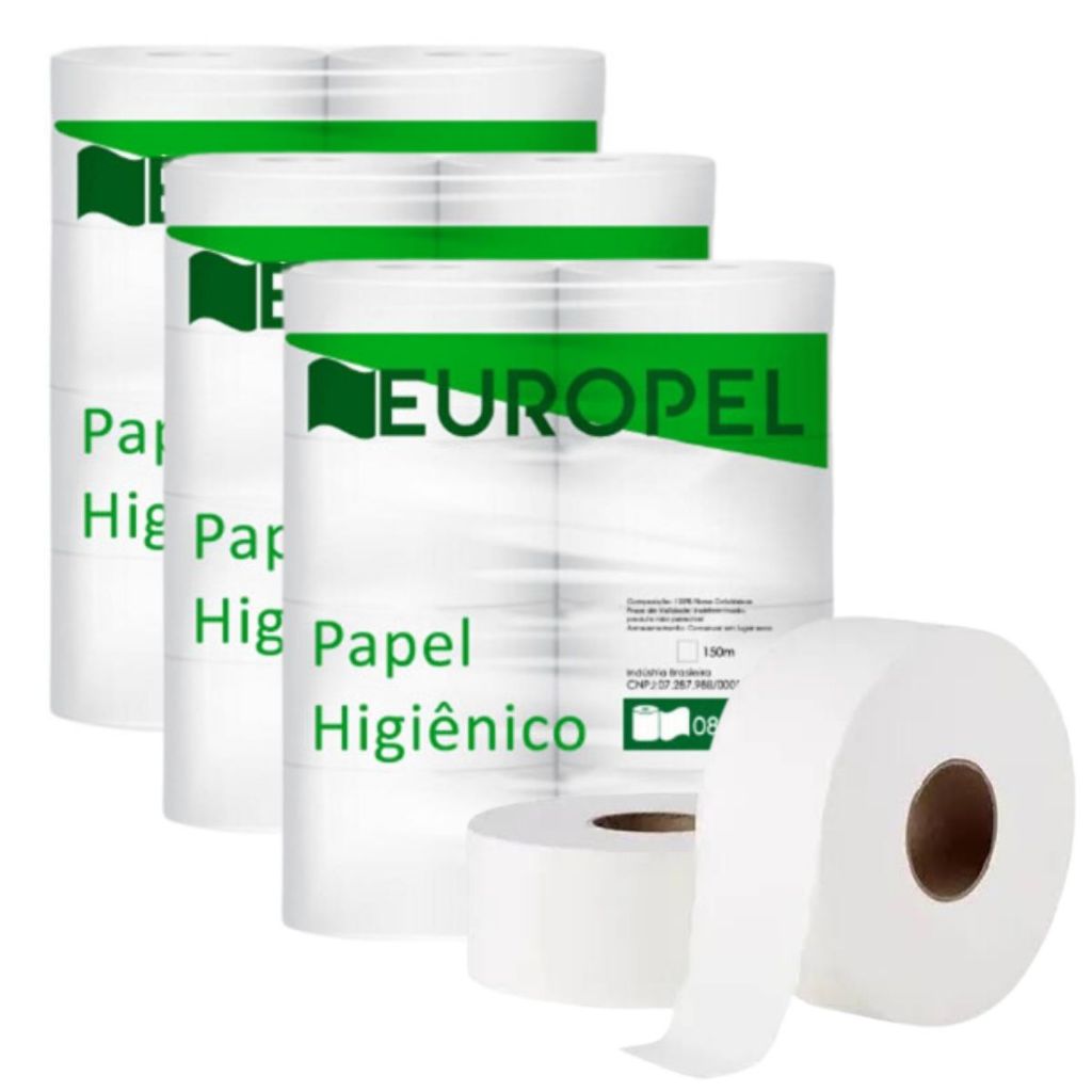 32 Rolo Papel Higiênico Institucional Simples Barato Rolão Banheiro
