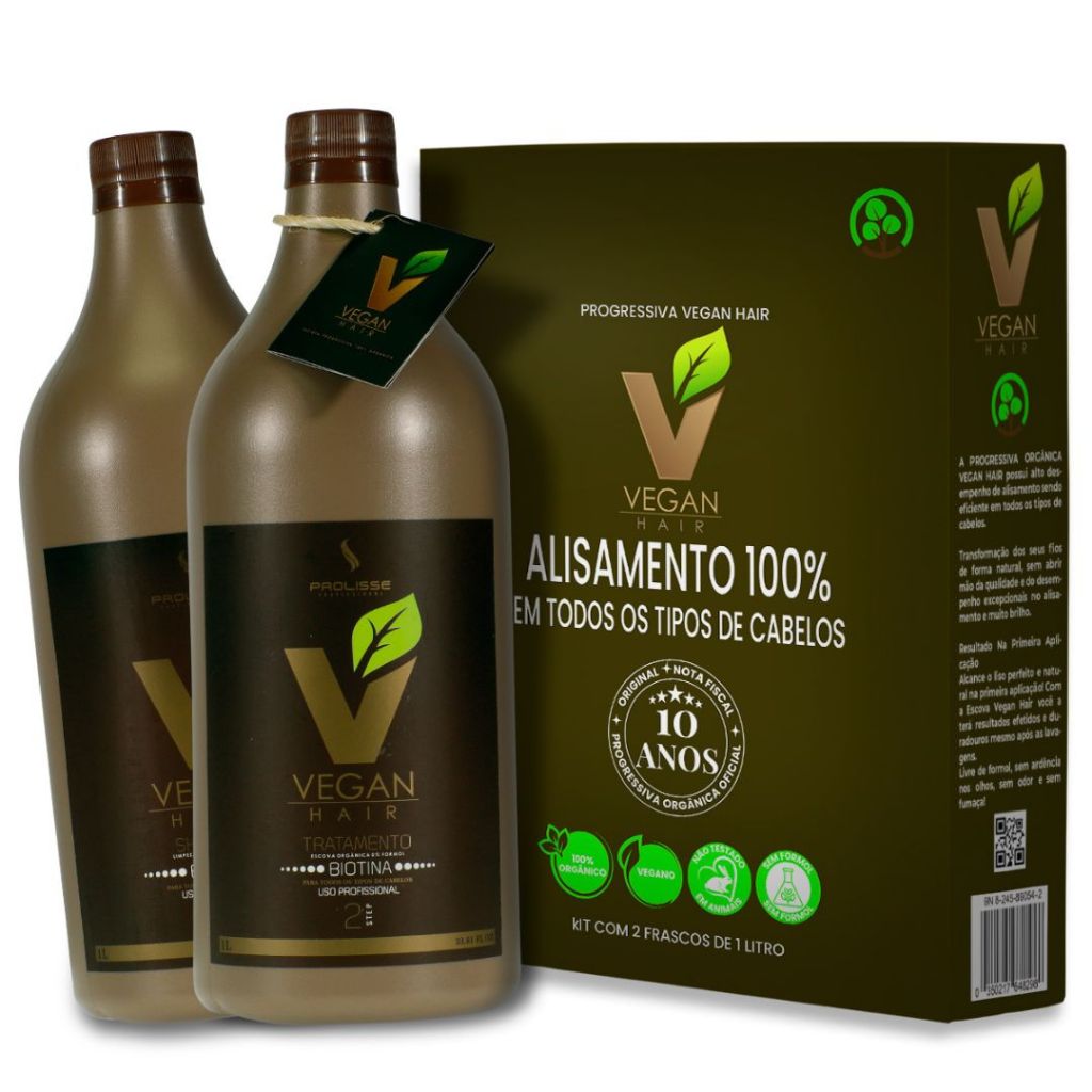 Escova Progressiva 100% Orgânica Vegan Hair Prolisse -1litro