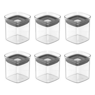 Organizador De Temperos Cozinha Clear 6 Peças Herméticos Ou Cor Natural