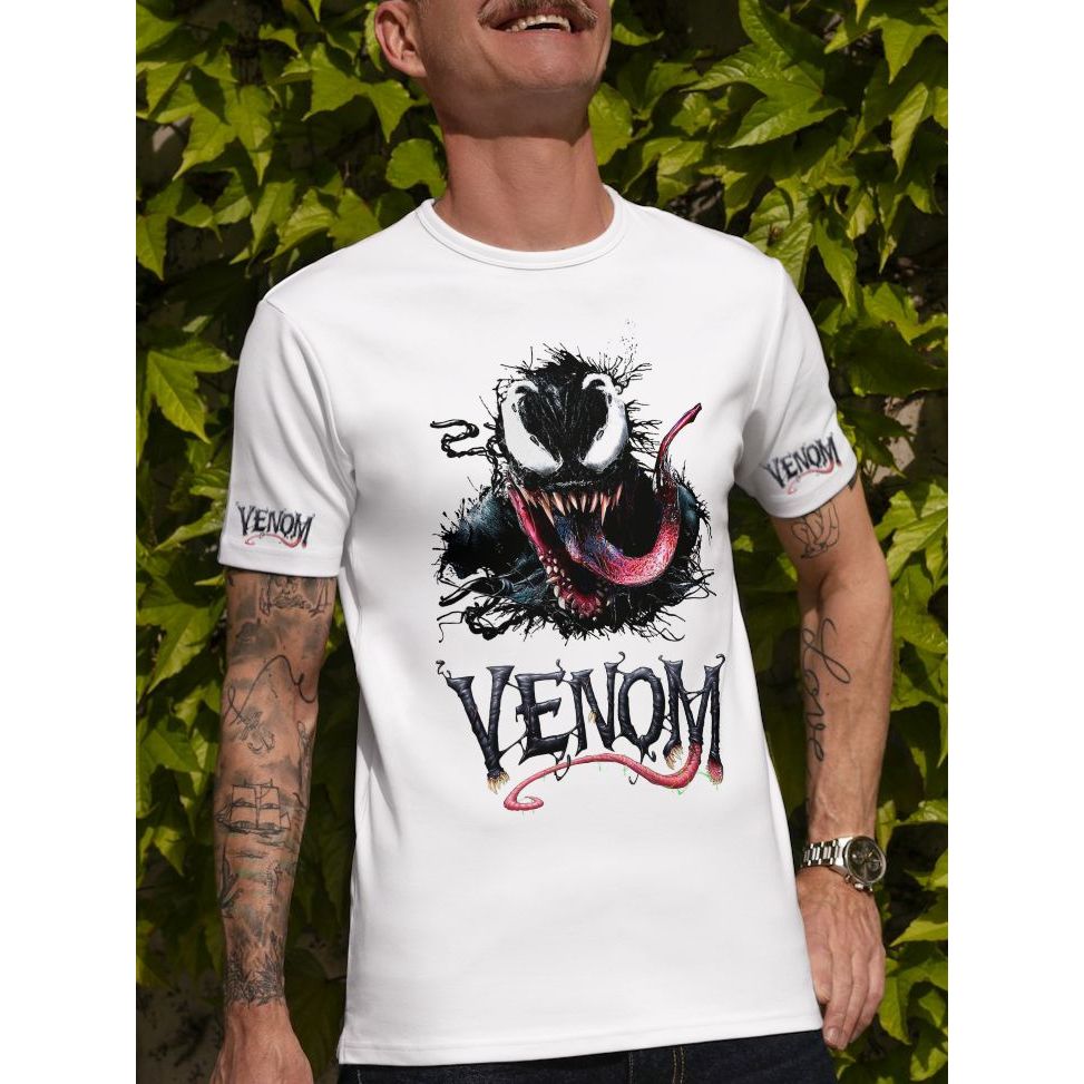 Camiseta Básica Babylook Filme Venom / Estampa Frente Mangas / Venon Eddie Brock
