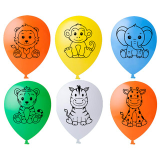 Bexiga Estampada Safari Sortidas - 11 Polegadas - 25 Unidades em Oferta na Shopee