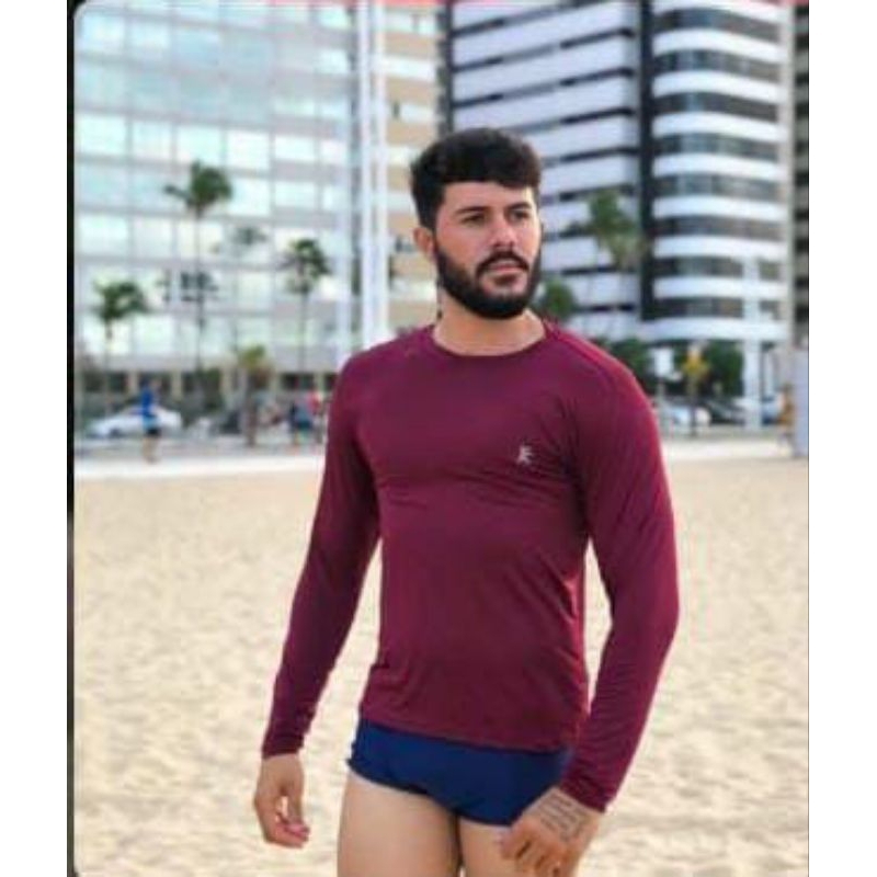 Camisa Térmica Proteção UV 50+  Manga Longa Segunda Pele Malha Fria Unissex Para Academia e Atividades Esportivas