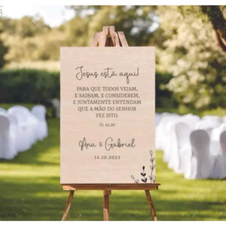 Placa Decorativa Para Casamento Jesus Está Aqui Personalizada Nome Do Casal em Oferta na Shopee