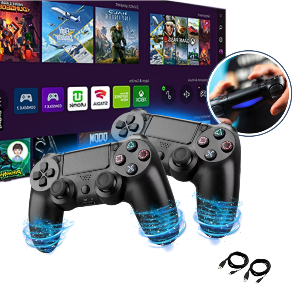 Kit 2 Controles TV Samsung Smart Cu8000 Cu7700 Au7700 Bu8000 Qled 4k Game Pass Xbox PS4 Wireless