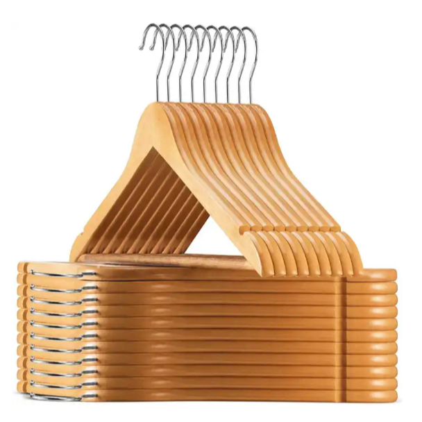 Cabides De Madeira Marfim Premium Para Roupas Calça