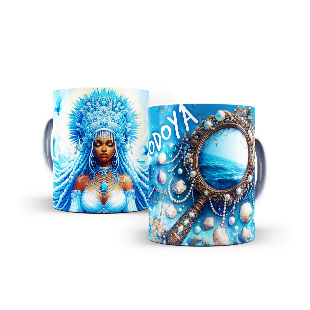 Caneca  Iemanjá Porcelana Orixás - Umbanda Candomblé em Oferta na Shopee