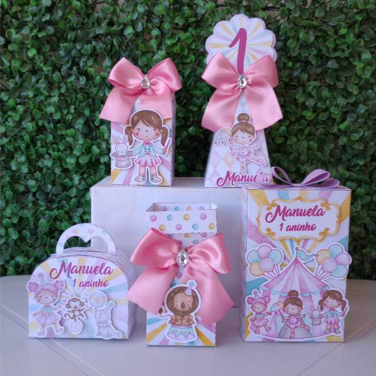 Kit Festa Circo Rosa | Personalizados | Lembrancinhas | Festa infantil | Aniversário