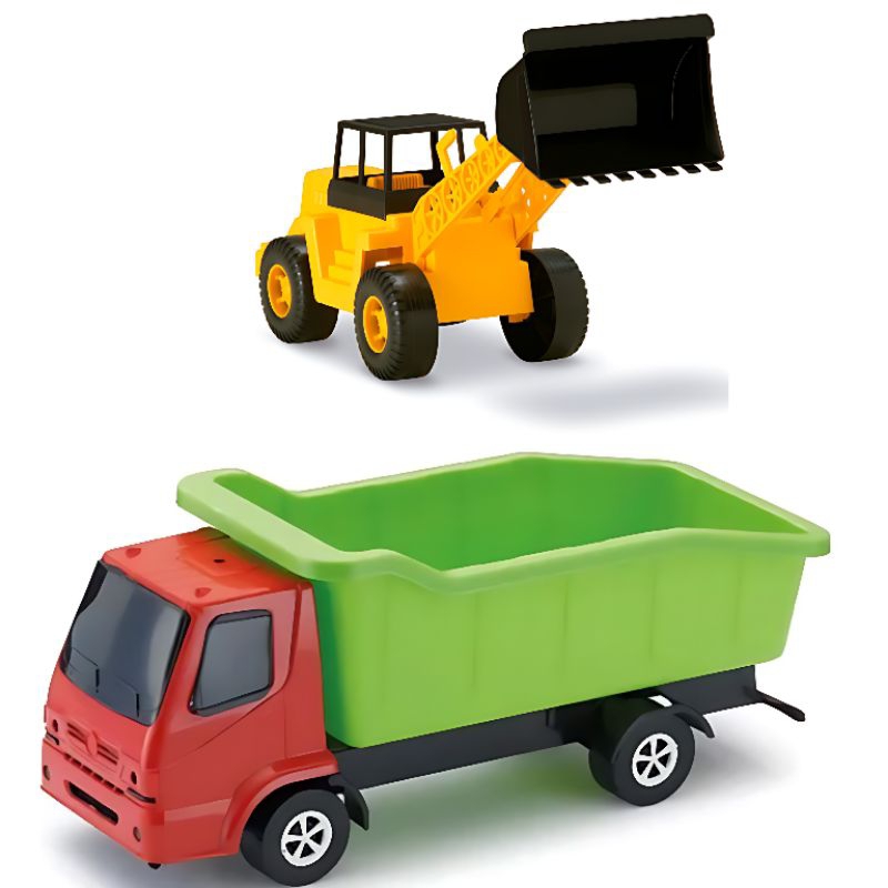 Kit Brinquedo  Caminhão Caçamba Trator Carregadeira Brinquedo Carrinho Brinquedo Para Menino