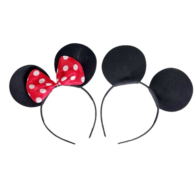 kit 2 Tiara Festa Mickey Minnie Festa Fantasia Orelha Mickey Minnie Vermelha