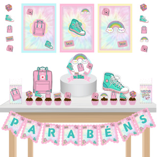 kit Festa Fácil Kit Só Um Bolinho Vsco Girls - Good Vibes Mêsversário Aniversário em Oferta na Shopee