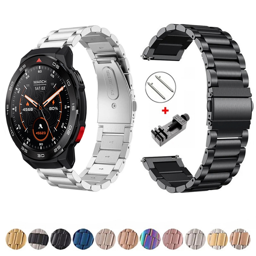 Pulseira de 22mm Metal Elos de aço inox para Mibro GS PRO de Engate Rapido