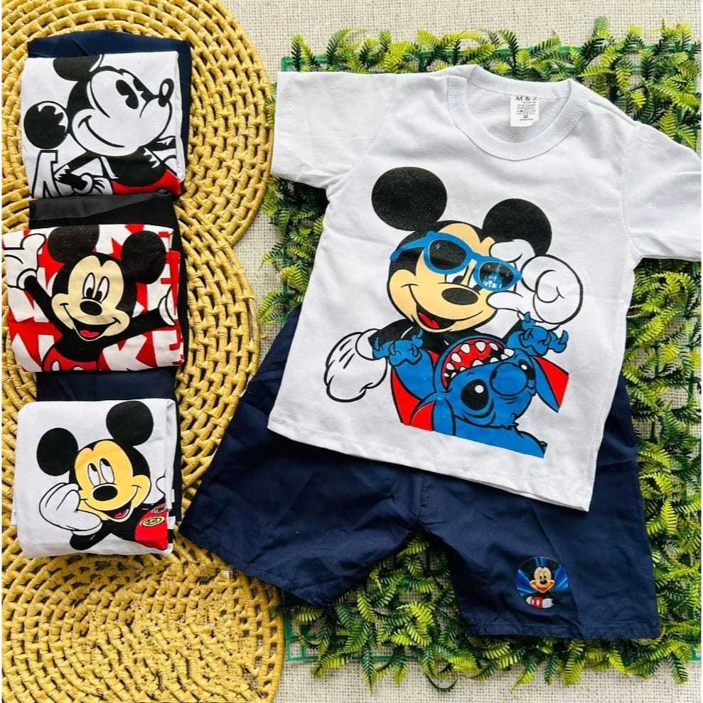 Conjunto Infantil menino Mickey Conjunto tematico camiseta + Short