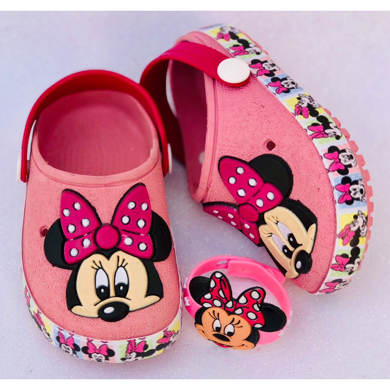babuche infantil da minie antiderrapante para meninas da minie F