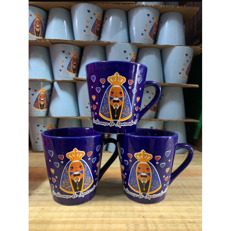 Caneca Devocional Aparecida cerâmica