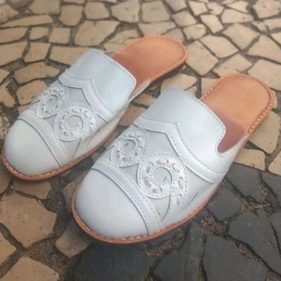 Mule Babucha pantufa chinelo Couro Legítimo
