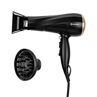 MORINA Secador de cabelo 1900 watts Preto com coletor de vento e difusor 127V/220V em Oferta na Shopee