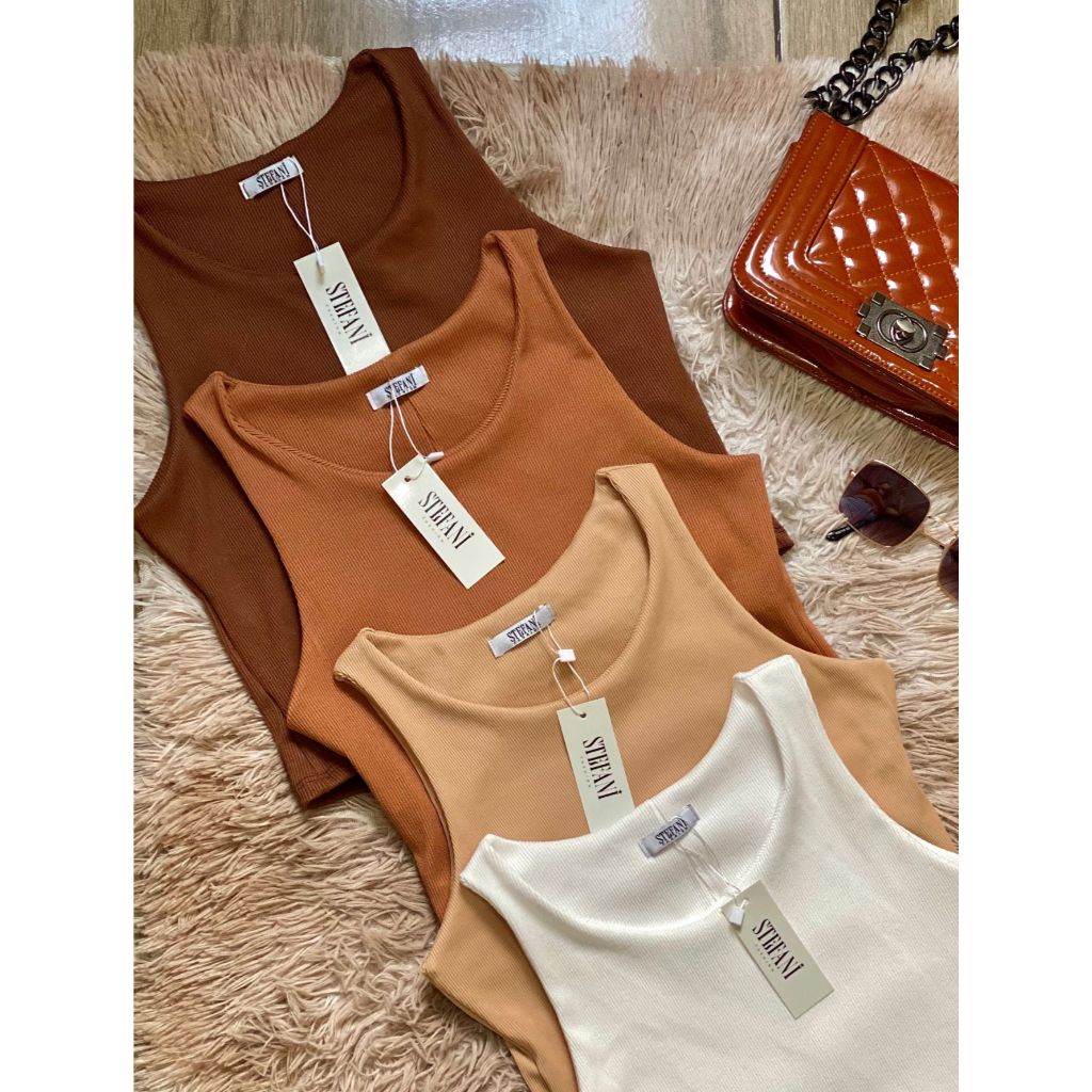 Cropped Regatinha Feminina Forro no Peito Malha Ribana