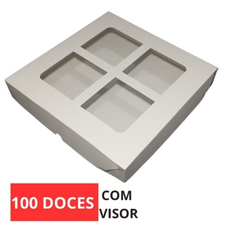 Caixa Para 100 Doces Com Visor 37x37x6 Reforçada em Oferta na Shopee