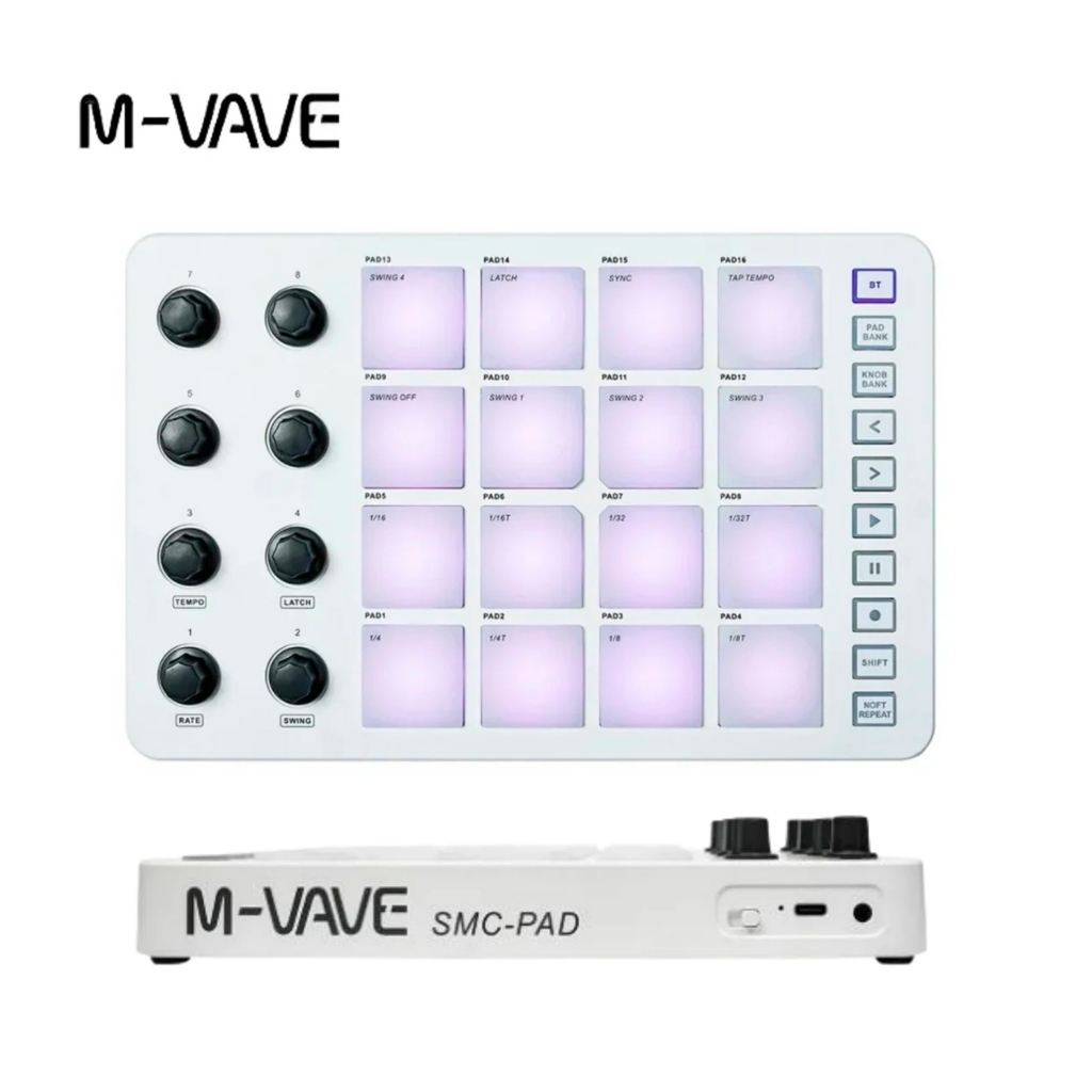 M-VAVE SMC-PAD Launch Pad Interface USB-C Design portátil Pequeno controlador MIDI sem fio Teclado de percussão adequado em Oferta na Shopee