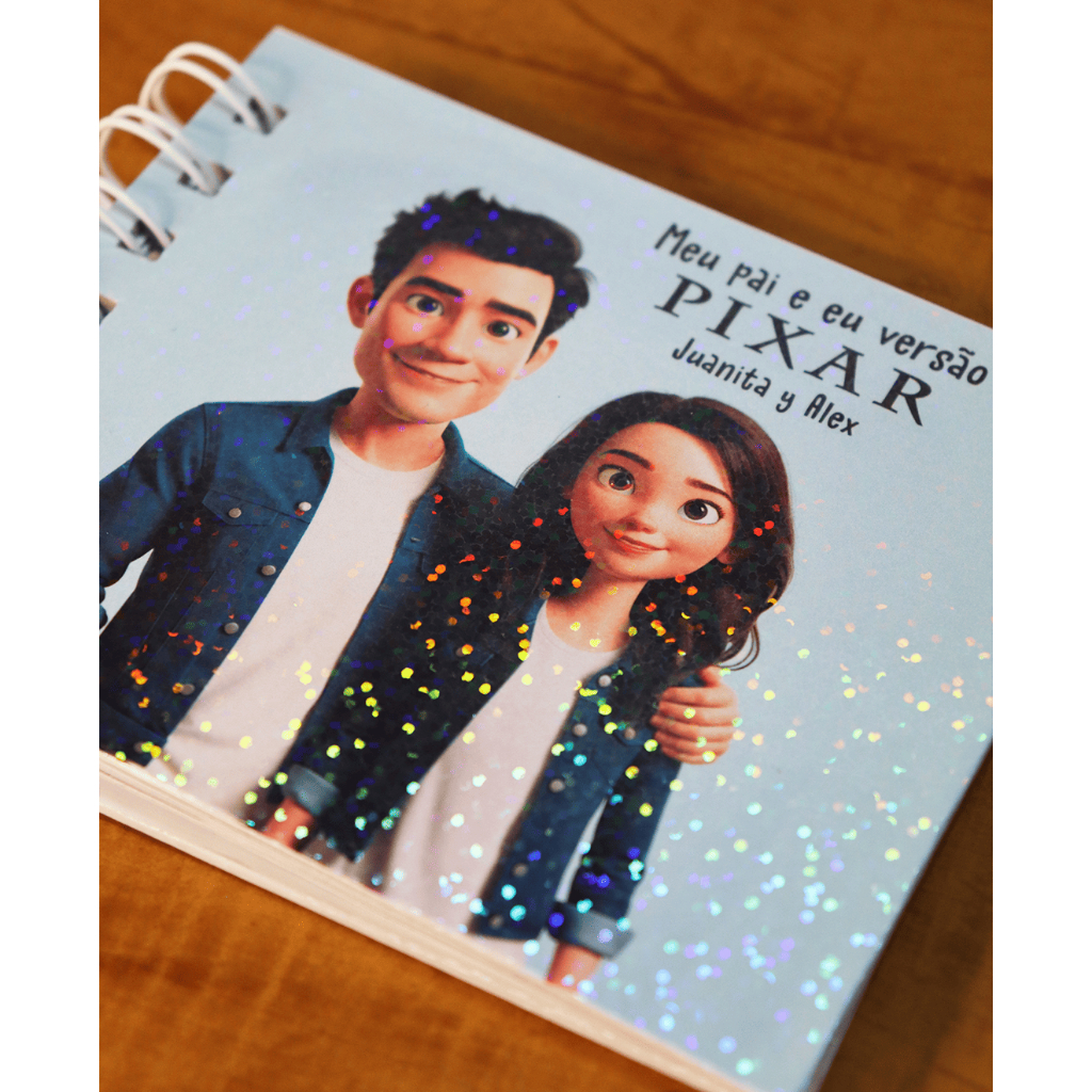 Meu pai e eu versão pixar, Livro tamanho 10x12cm personalizado