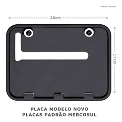 Moldura Porta Placa Moto - Modelo Mercosul 20x17cm
