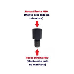 Adaptador Retrovisor M10 Rosca Normal P/m10 Rosca Normal