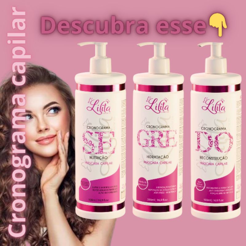 Kit Cronograma capilar segredo 500gr cada tratamento capilar em casa