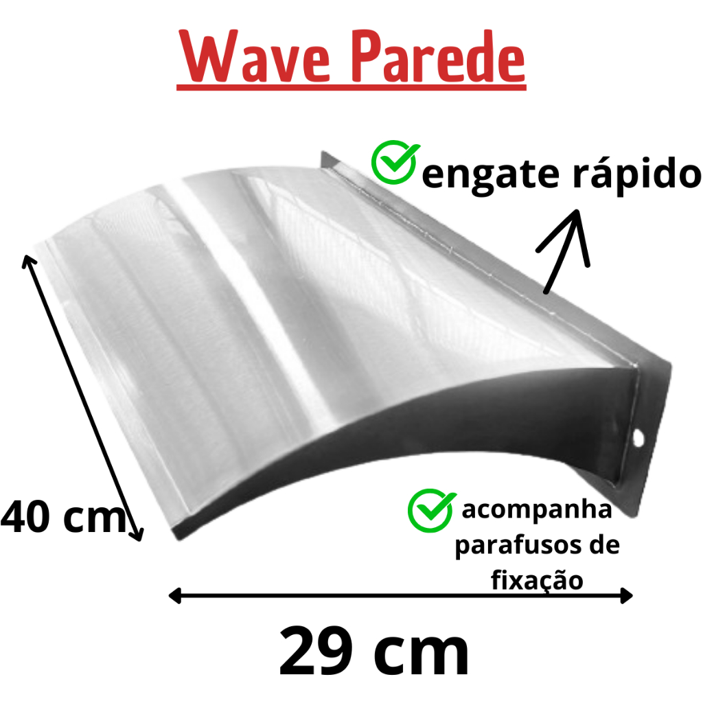Cascata para Piscina De Parede Inox Wave 40cm Over Wall Premium em Oferta na Shopee