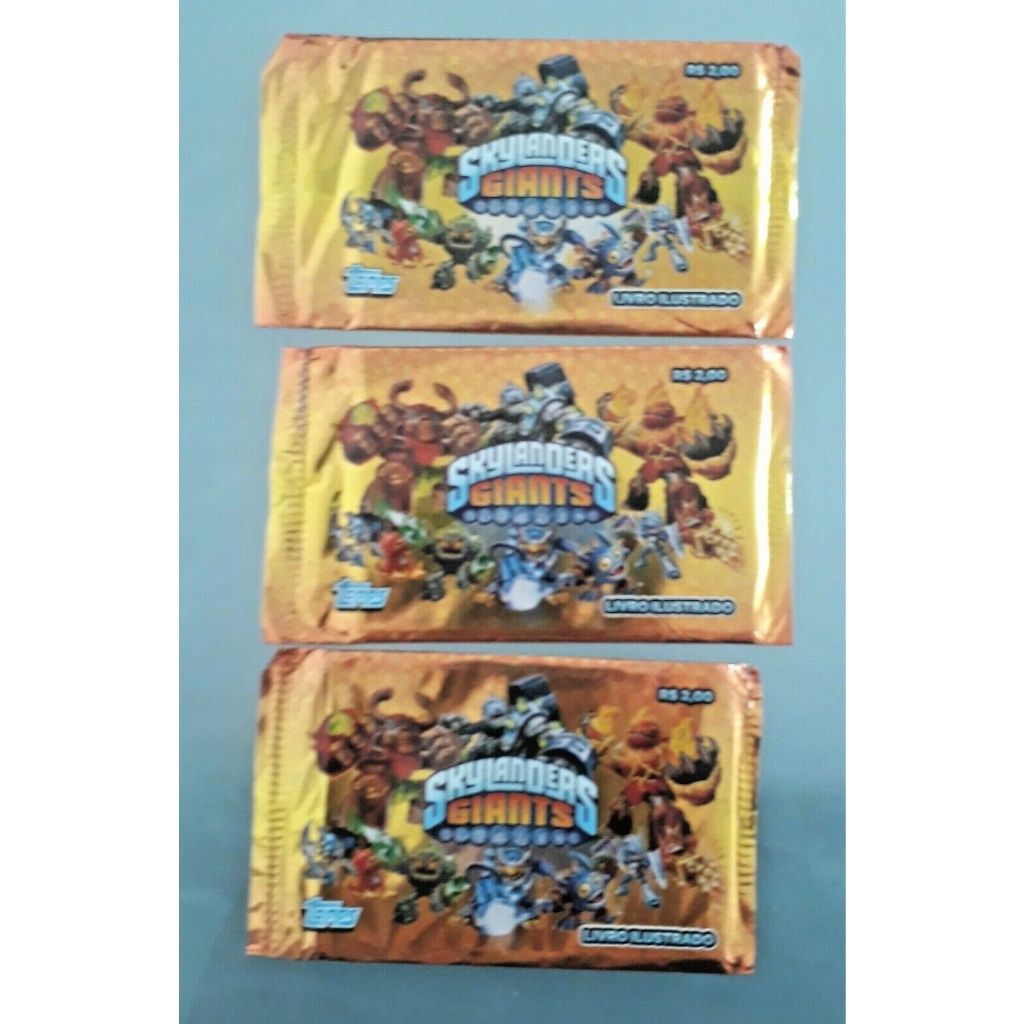 03 Envelopes Pack Cards Topps - Skylanders Giants 2012 Pacotinho Lacrado