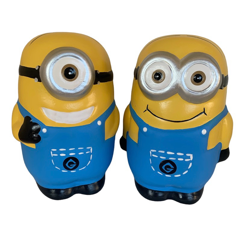 Dupla de Minions Cofre Cofrinho Decoração Infantil Festas Porta Moedas em Ceramica