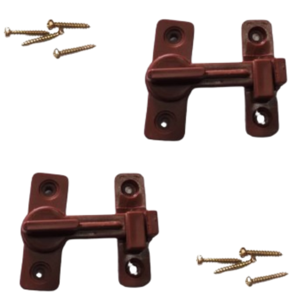 2-Tranqueta-Fecho- Trinco De Porta Sanfonada PVC Mogno Bcf