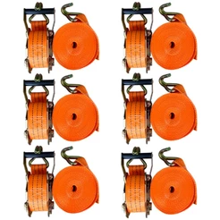 Kit Cinta Laranja Amarrar Carga C/ Catraca 3 Toneladas Cinta 9M Caminhão Carreta Implementos Caçamba